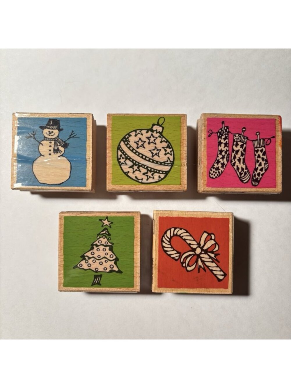 Vap Scrap Rubber Stamp Lot Christmas Holiday Tree Ornament Stockings Candy Cane